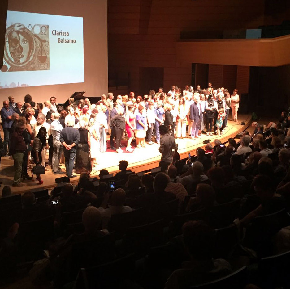 Artisti partecipanti al premio con Vittorio Sgarbi